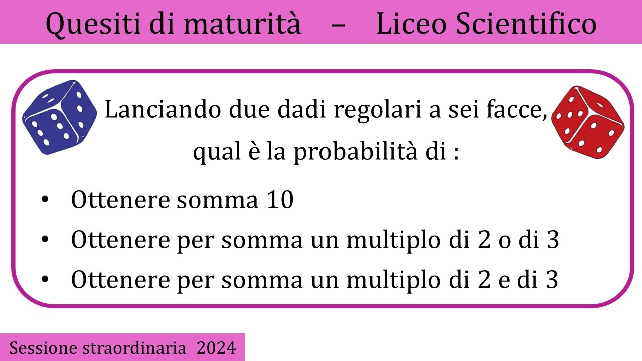 Tabella A Doppia Entrata Esercizi Svolti Maturità 2024 - Probabilità (tabella doppia entrata) - STRAORDINARIA